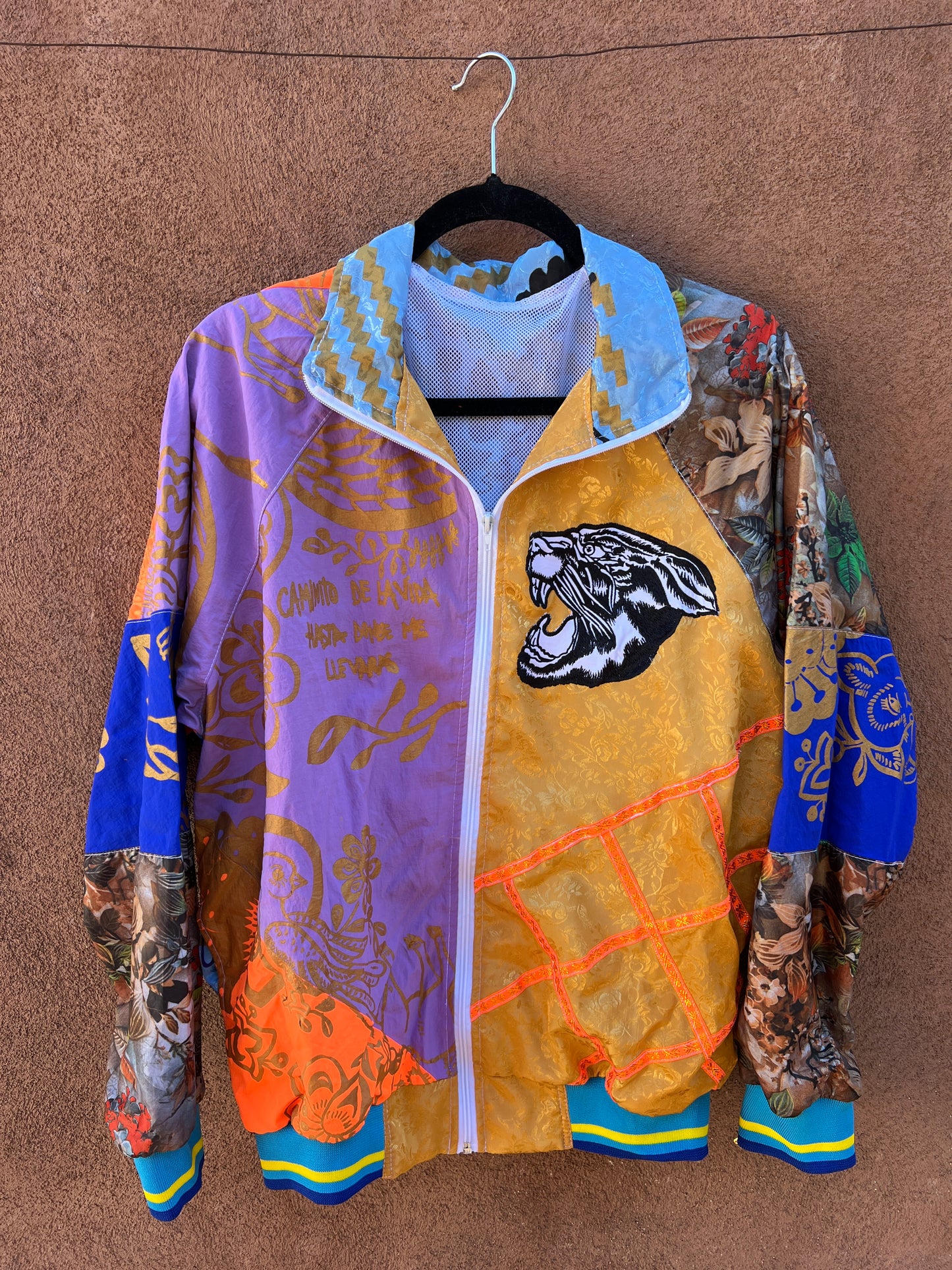 Upcycled Windbreaker ~ Screen Printed ~ Large