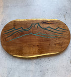 Cutting board with handle - Peruvian & Kingman turquoise