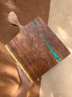 Cutting board with handle - Kingman turquoise