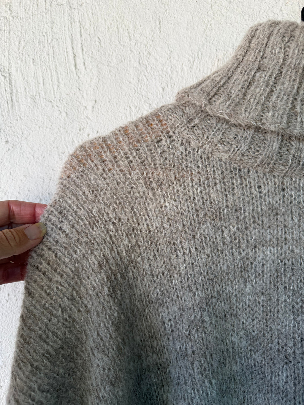Cape neck sweater - Natural - Large