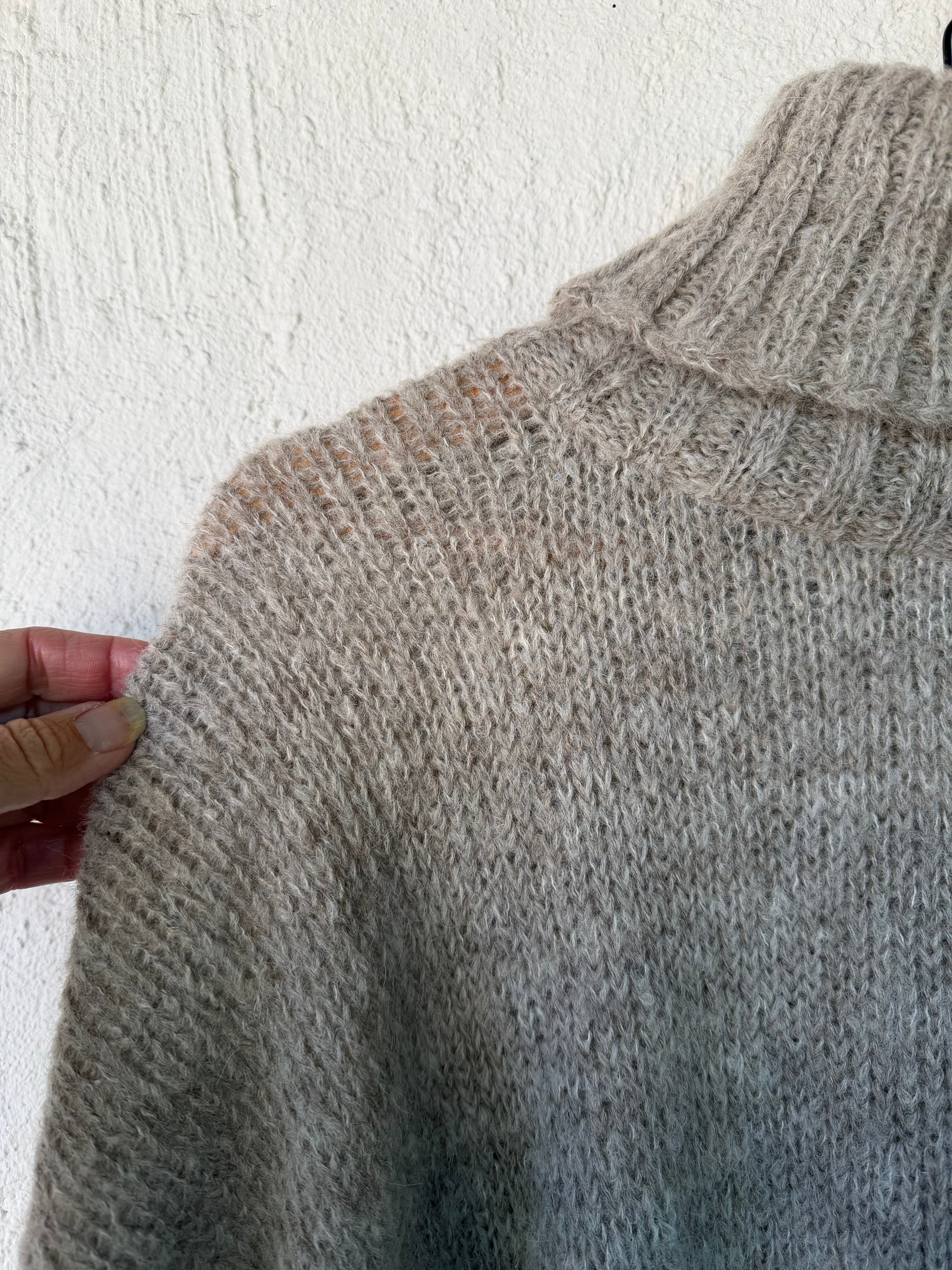 Cape neck sweater - Natural - Large