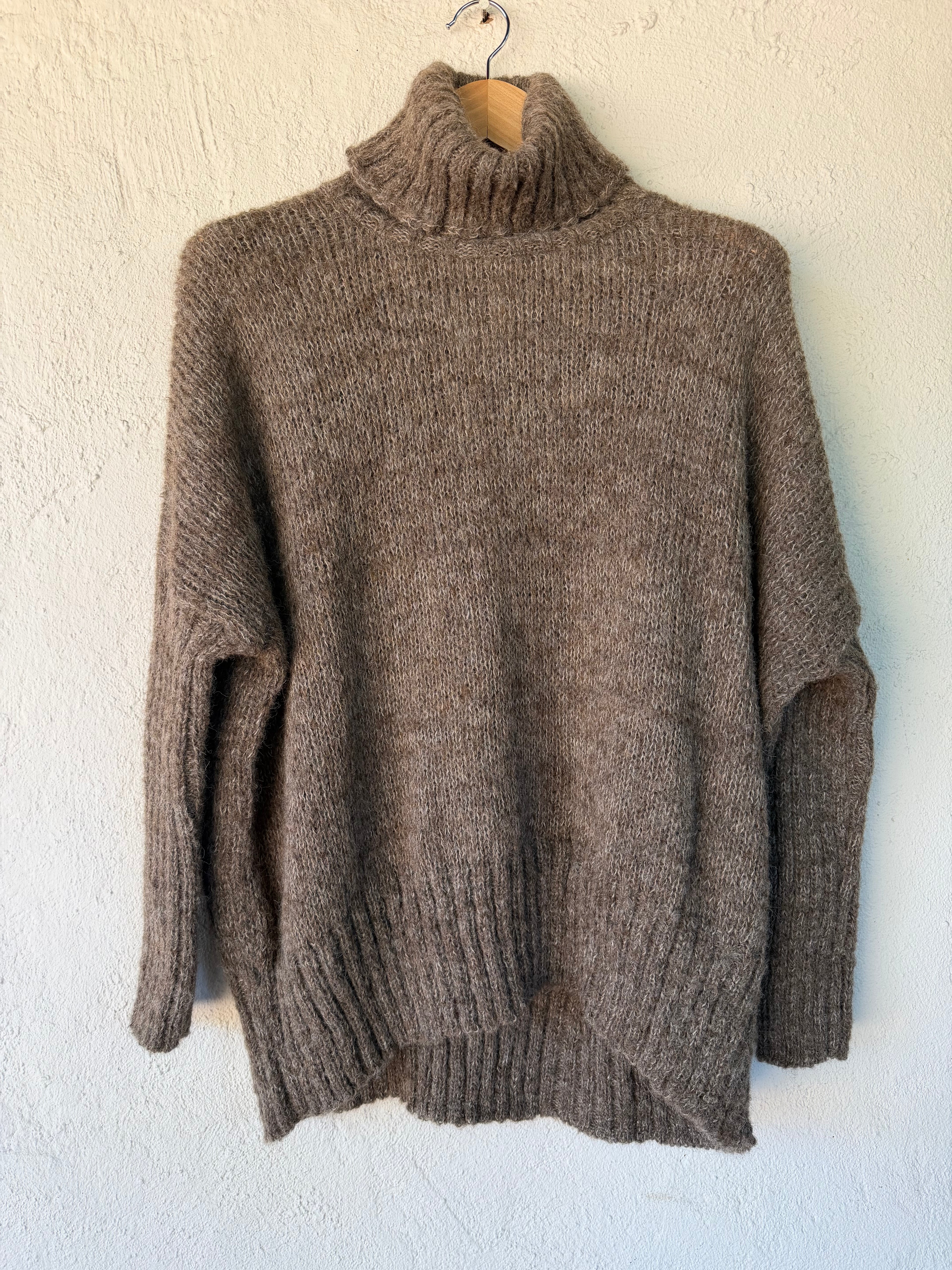 Cape Neck Sweater - Grey - Large