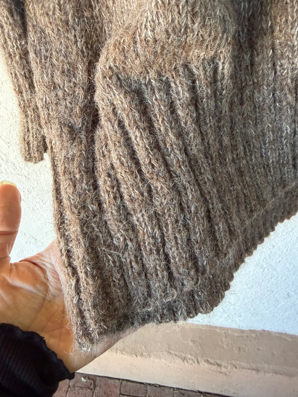 Cape Neck Sweater - Grey - Large