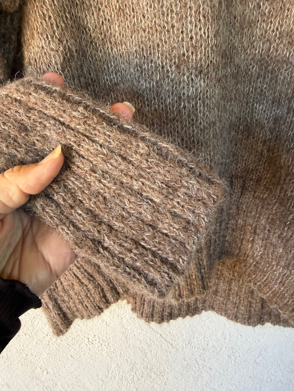 Cape Neck Sweater - Grey - Large
