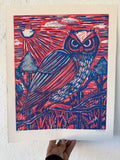 Buho - Lino Print