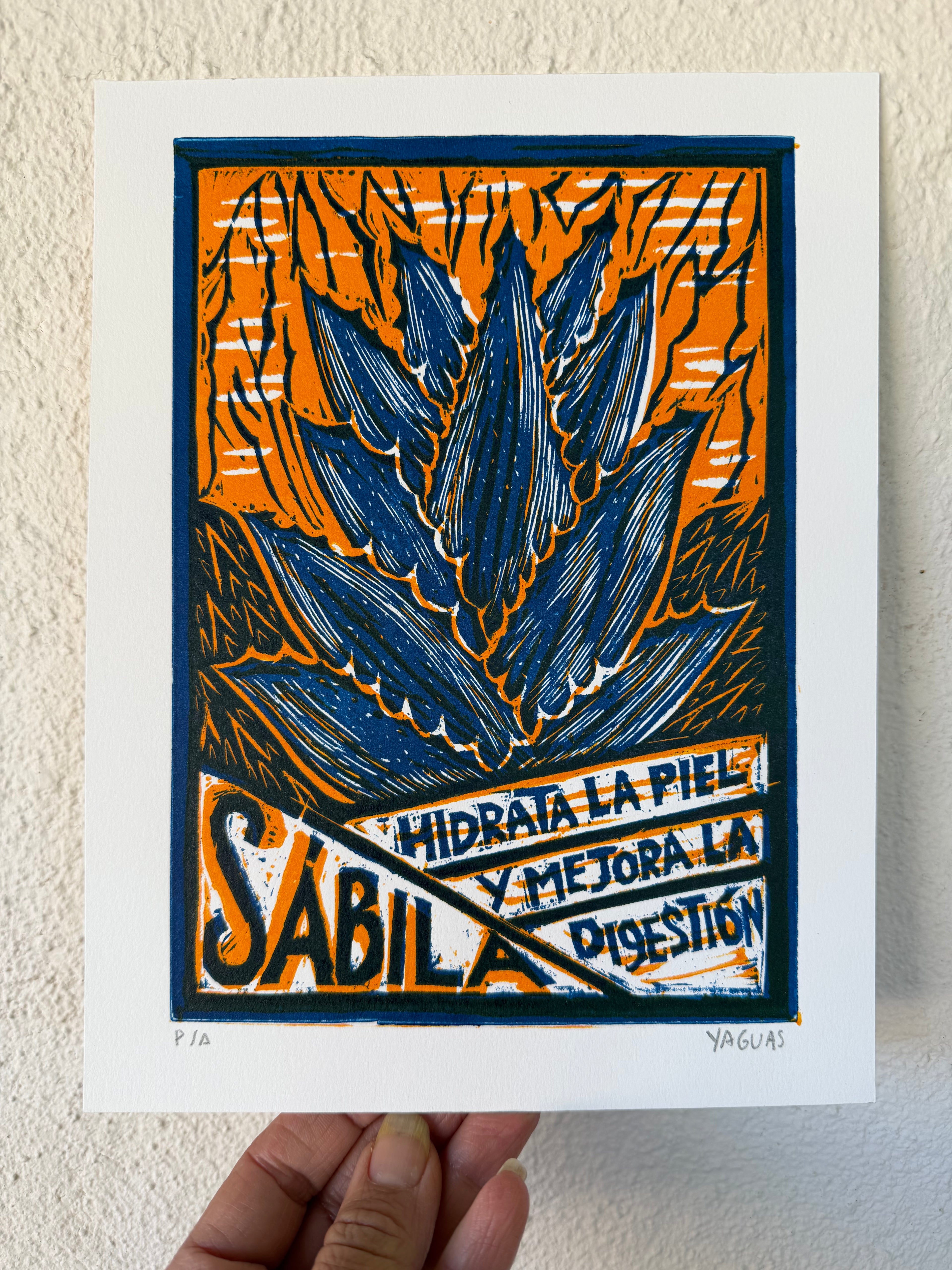 Sabila - Aloe - Lino Print