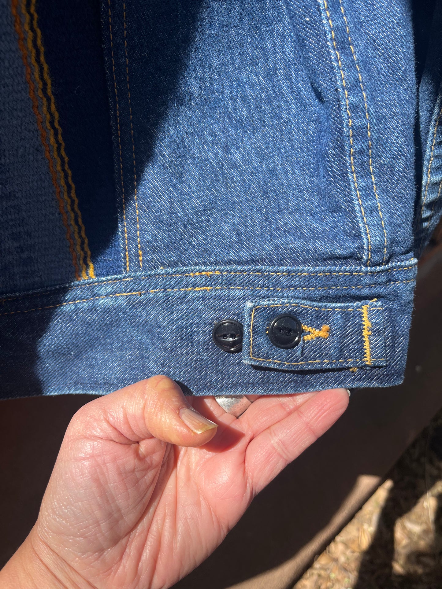 Denim Lee Jacket - Handwoven back panel - Size