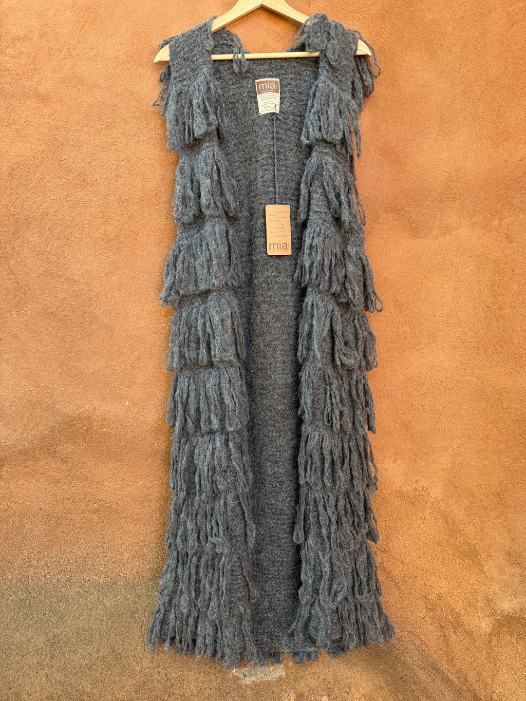 Fringe Vest - Grey - One Size Fits Most