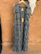 Fringe Vest - Grey - One Size Fits Most