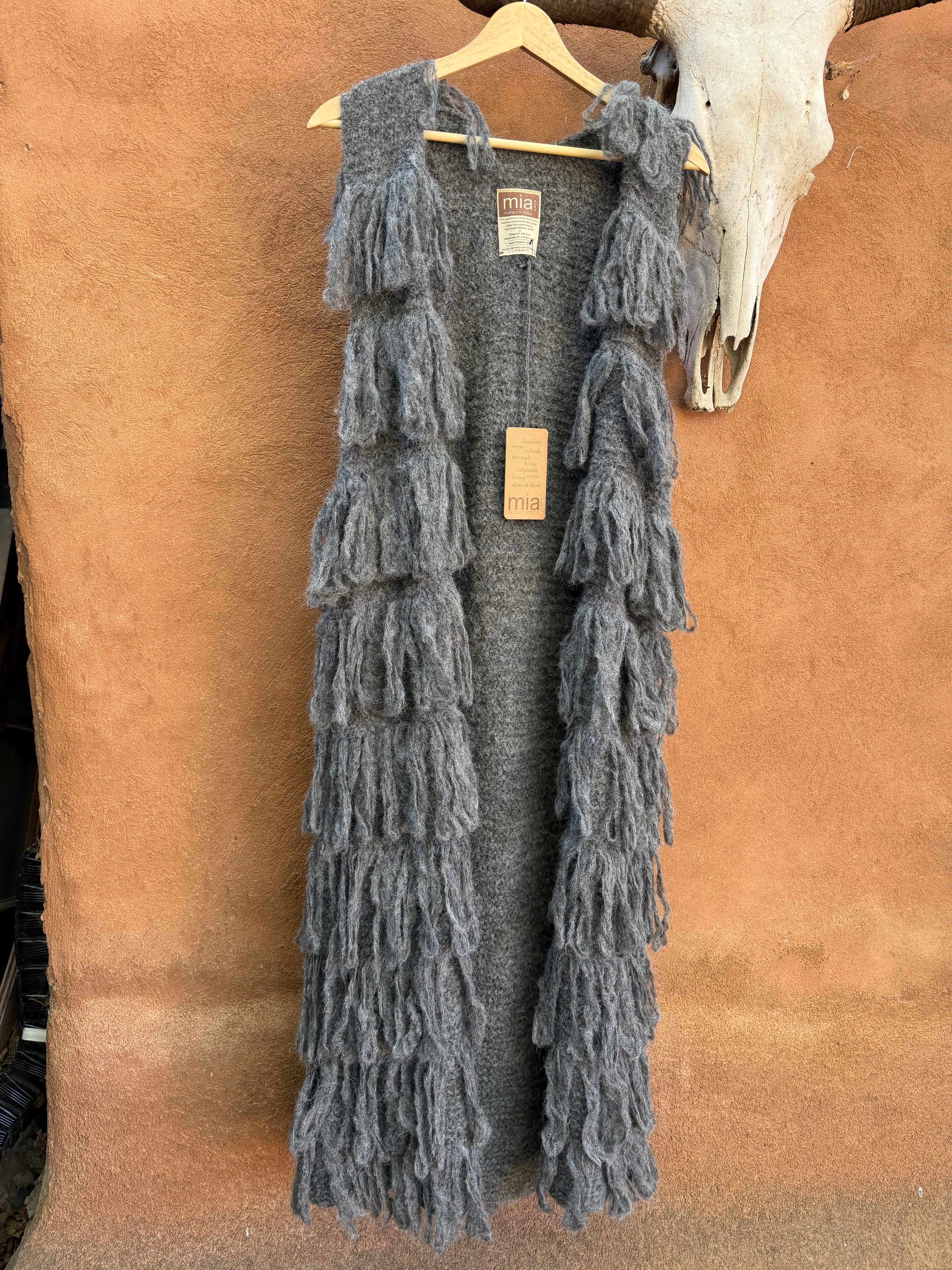 Fringe Vest - Grey - One Size Fits Most