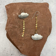 Load image into Gallery viewer, Asymmetrical dangle earrings - Sterling Silver and gold filled
