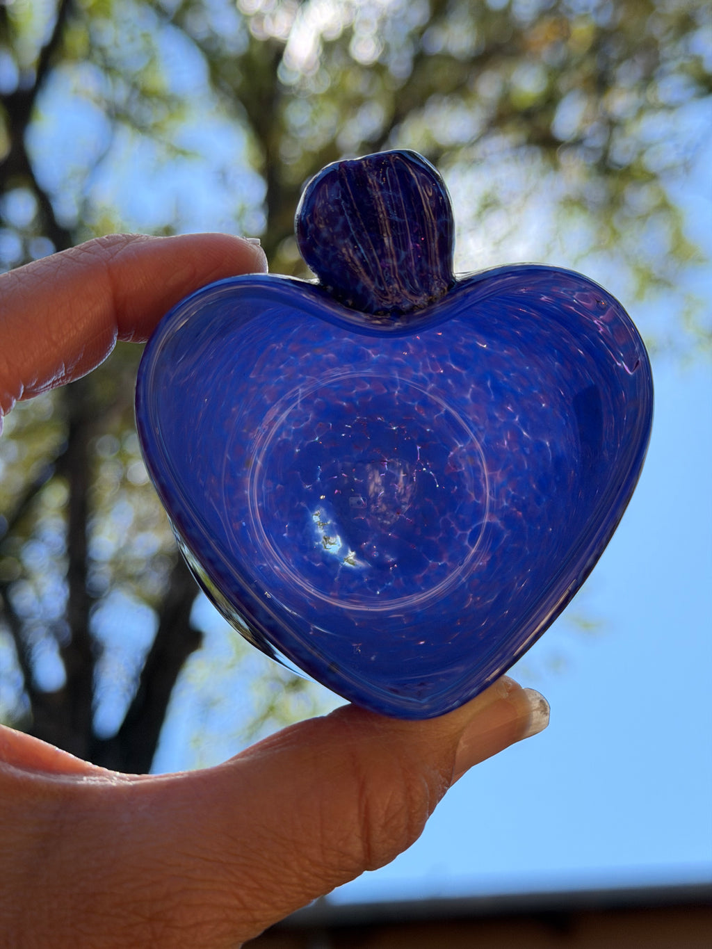 Heart Bowl ~ purple ~ blown glass