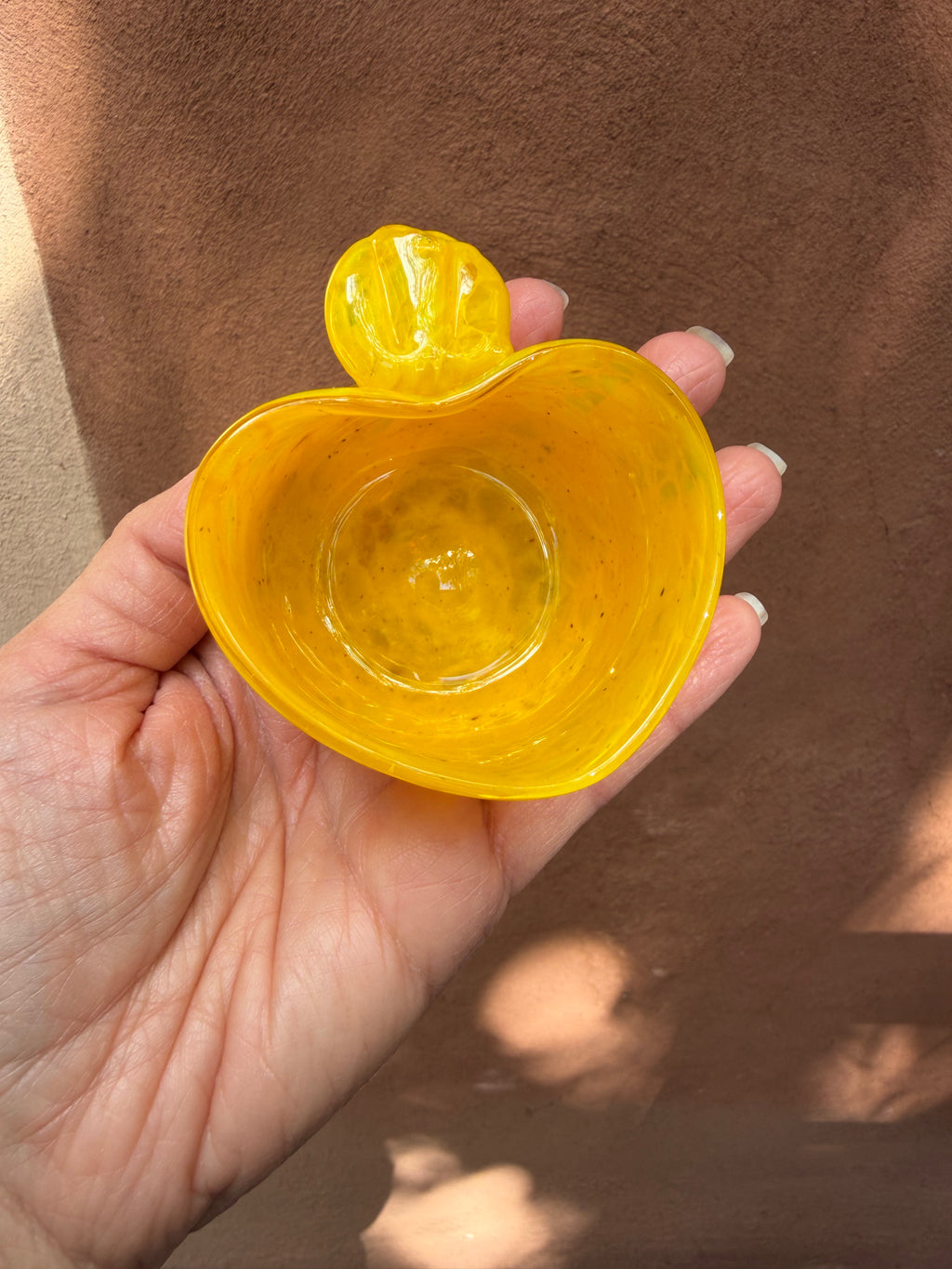 Heart Bowl ~ yellow ~ Blown glass