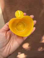 Heart Bowl ~ yellow ~ Blown glass
