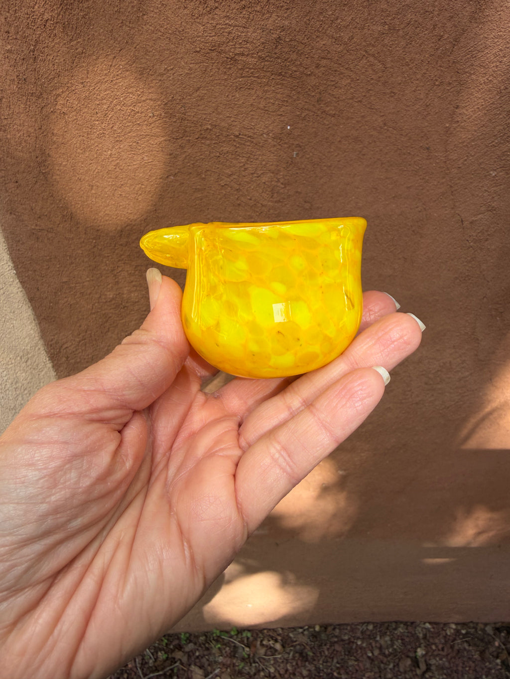 Heart Bowl ~ yellow ~ Blown glass