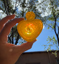 Heart Bowl ~yellow ~ blown glass