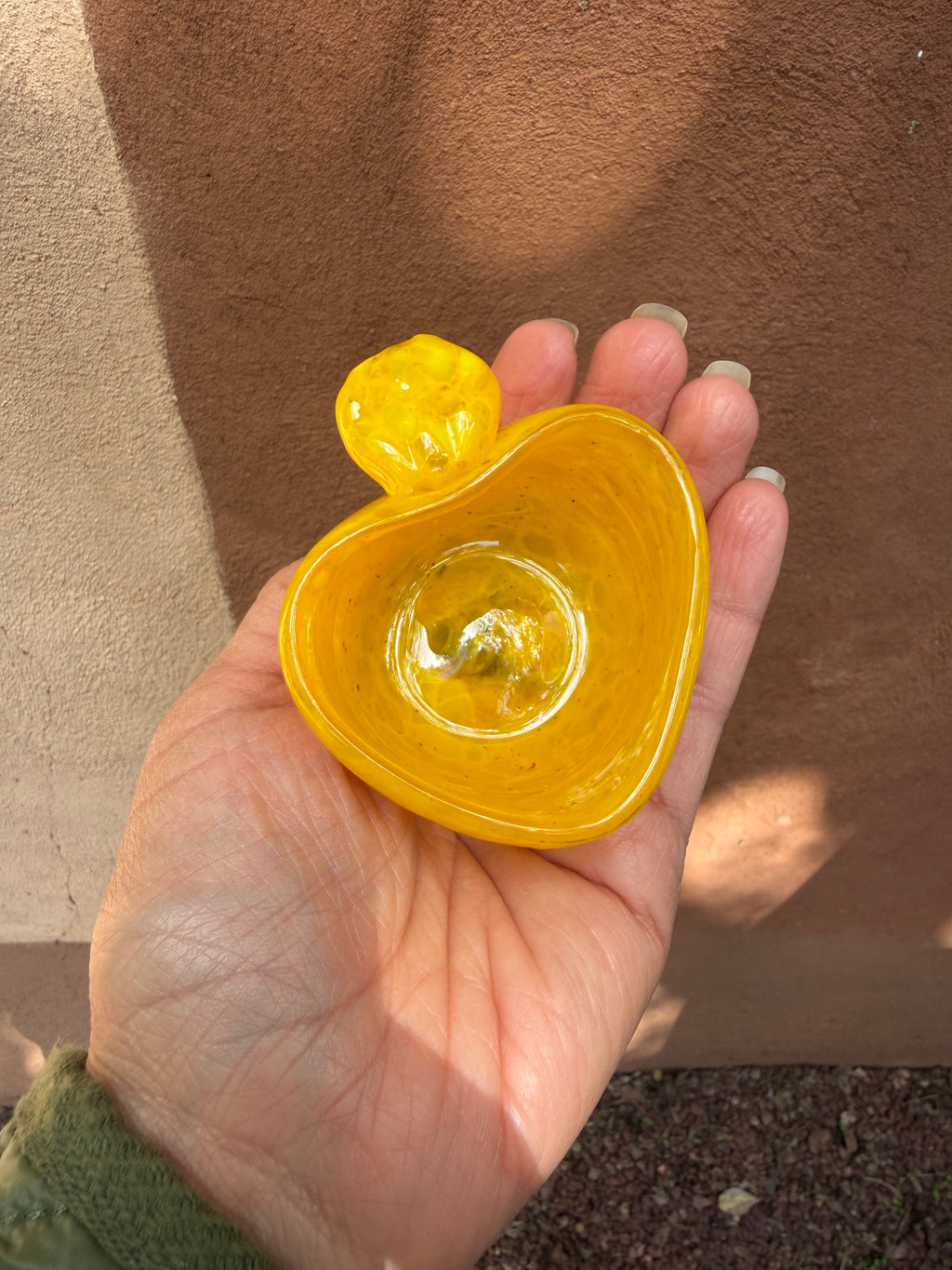 Heart Bowl ~yellow ~ blown glass