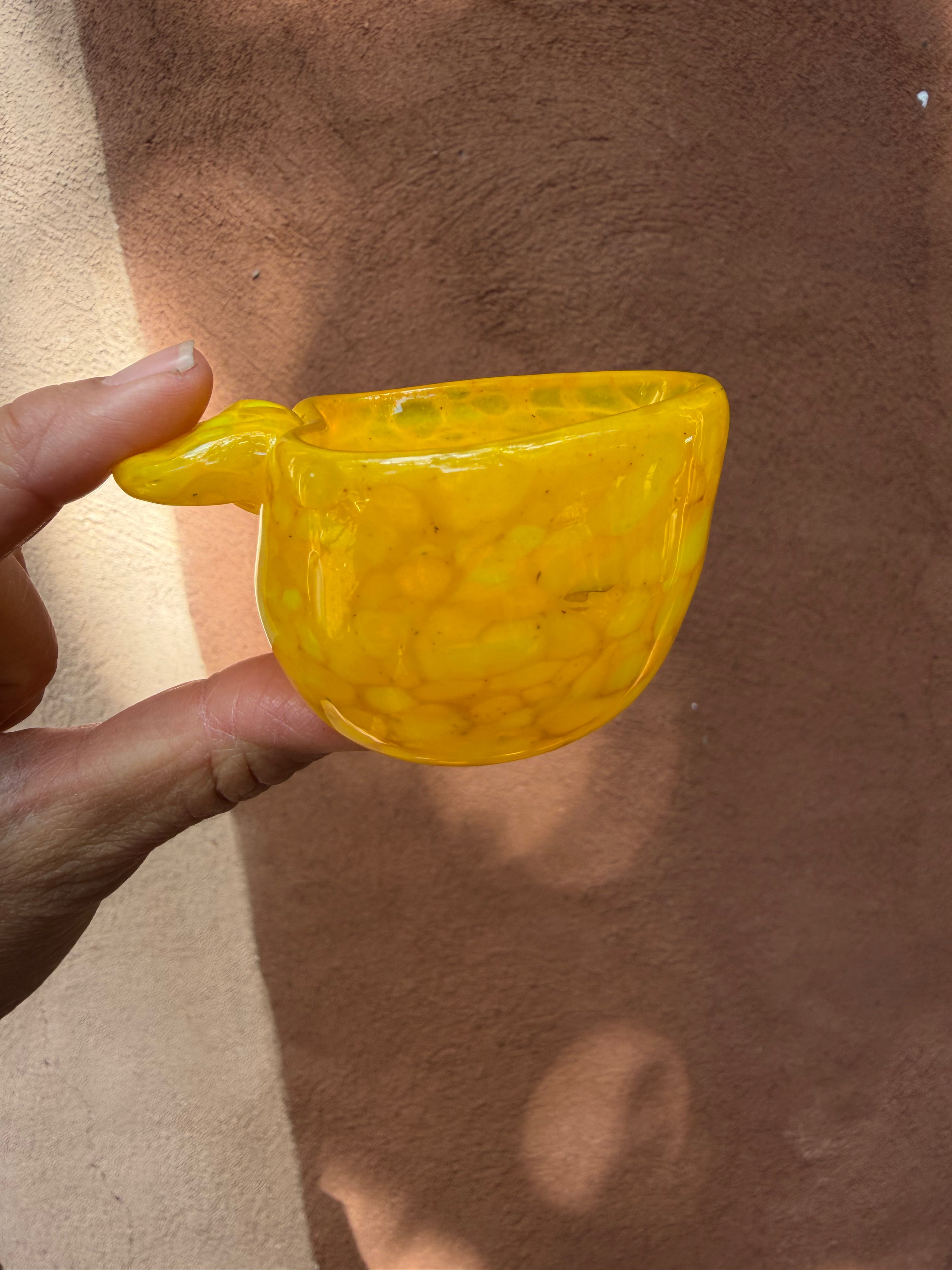 Heart Bowl ~yellow ~ blown glass
