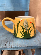 Stoneware mugs ~ hand painted Yucca and Cholla - 3 colors