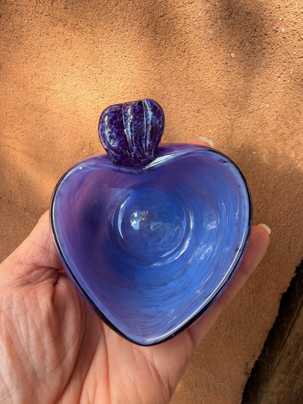 Heart Bowl ~ purple ~ blown glass