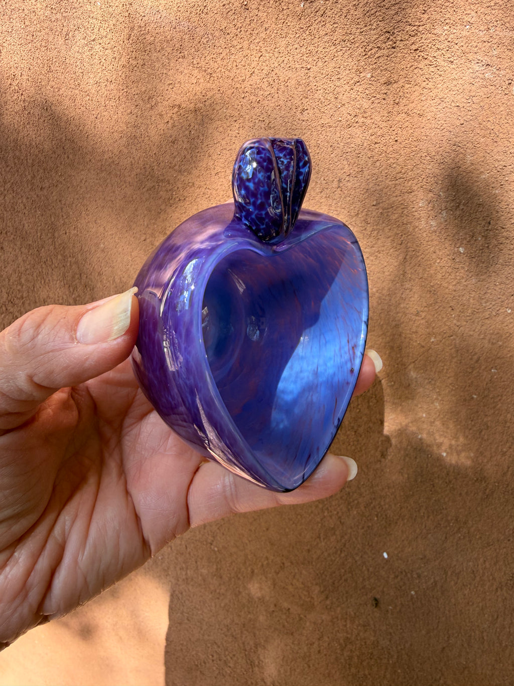 Heart Bowl ~ purple ~ blown glass
