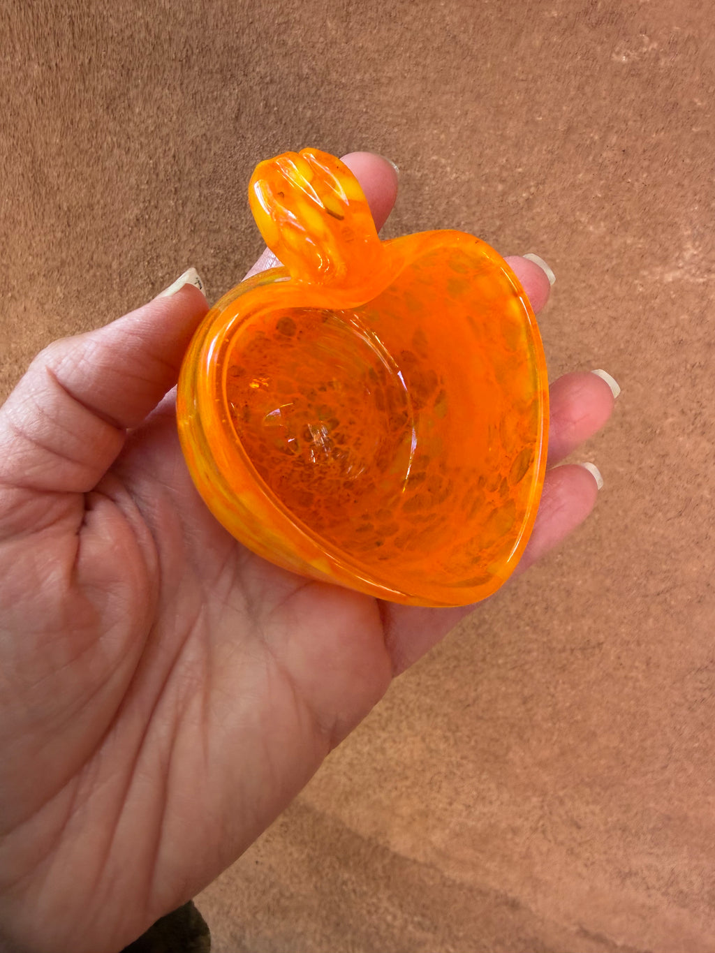 Heart Bowl ~ opal orange & daffodil ~ small