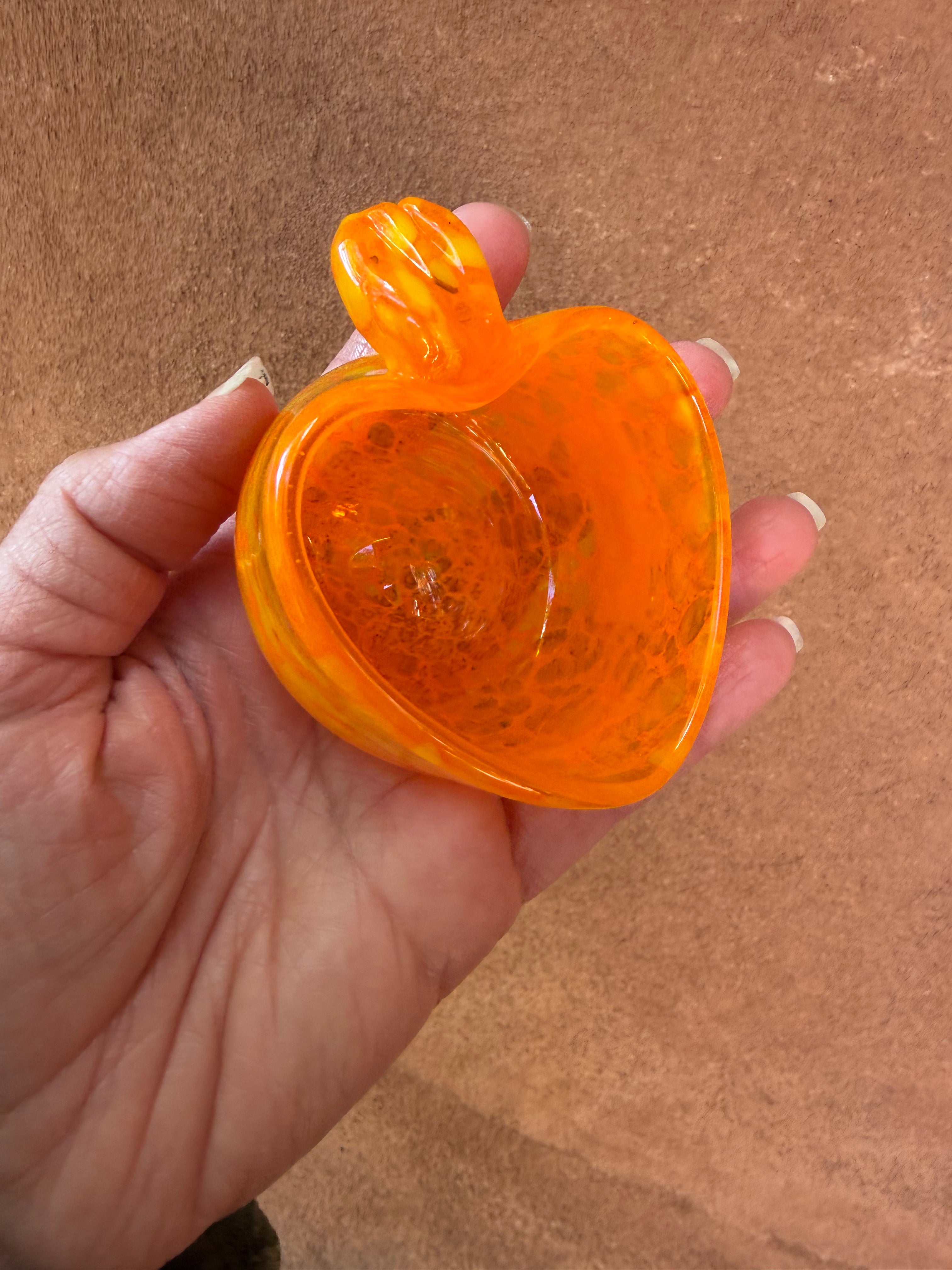 Heart Bowl ~ opal orange & daffodil ~ small