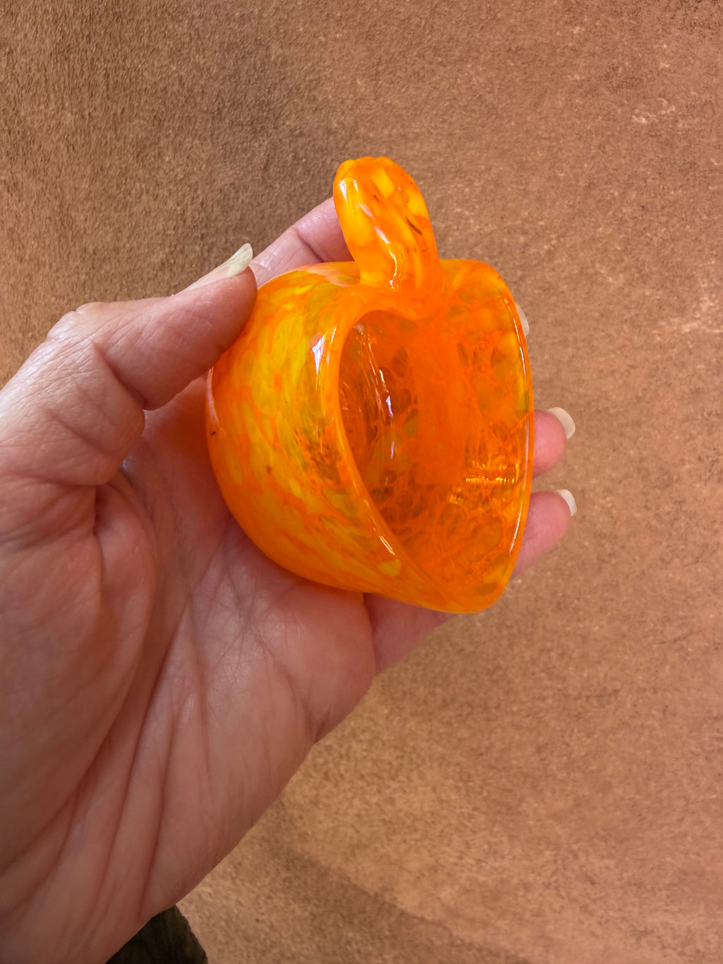 Heart Bowl ~ opal orange & daffodil ~ small