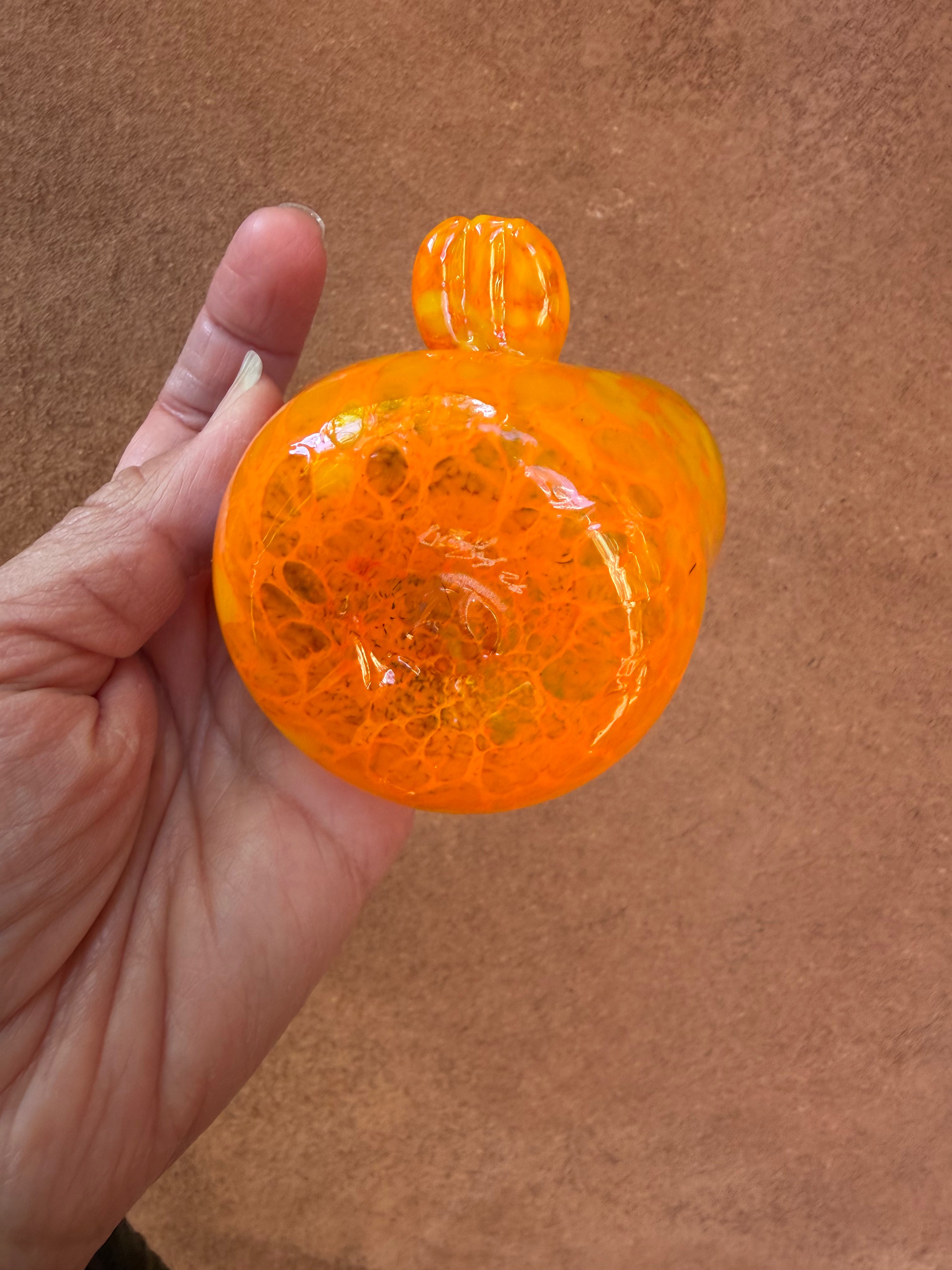 Heart Bowl ~ opal orange & daffodil ~ small
