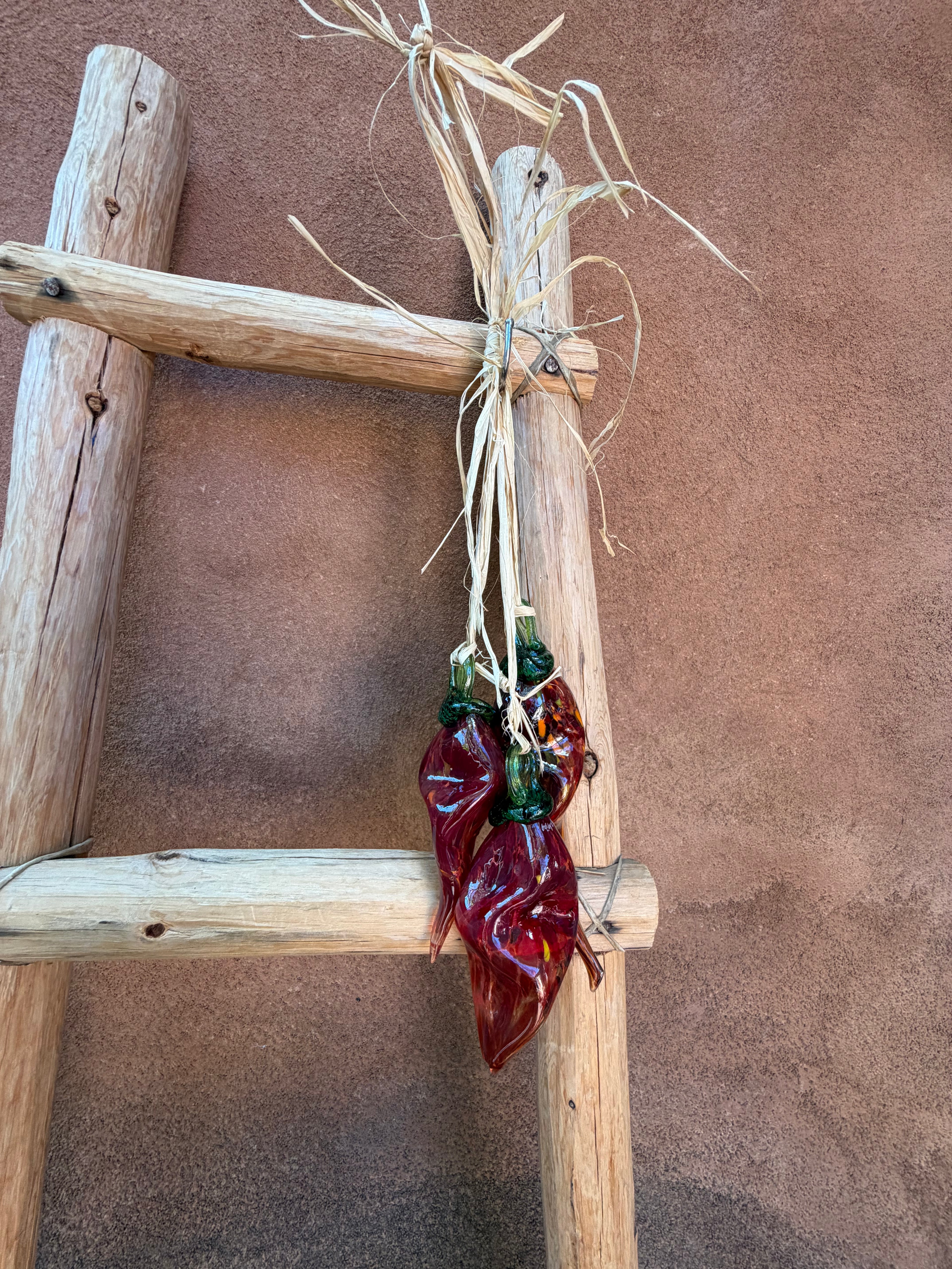 Glass blown ~ Red Chili Ristra ~ three chilis