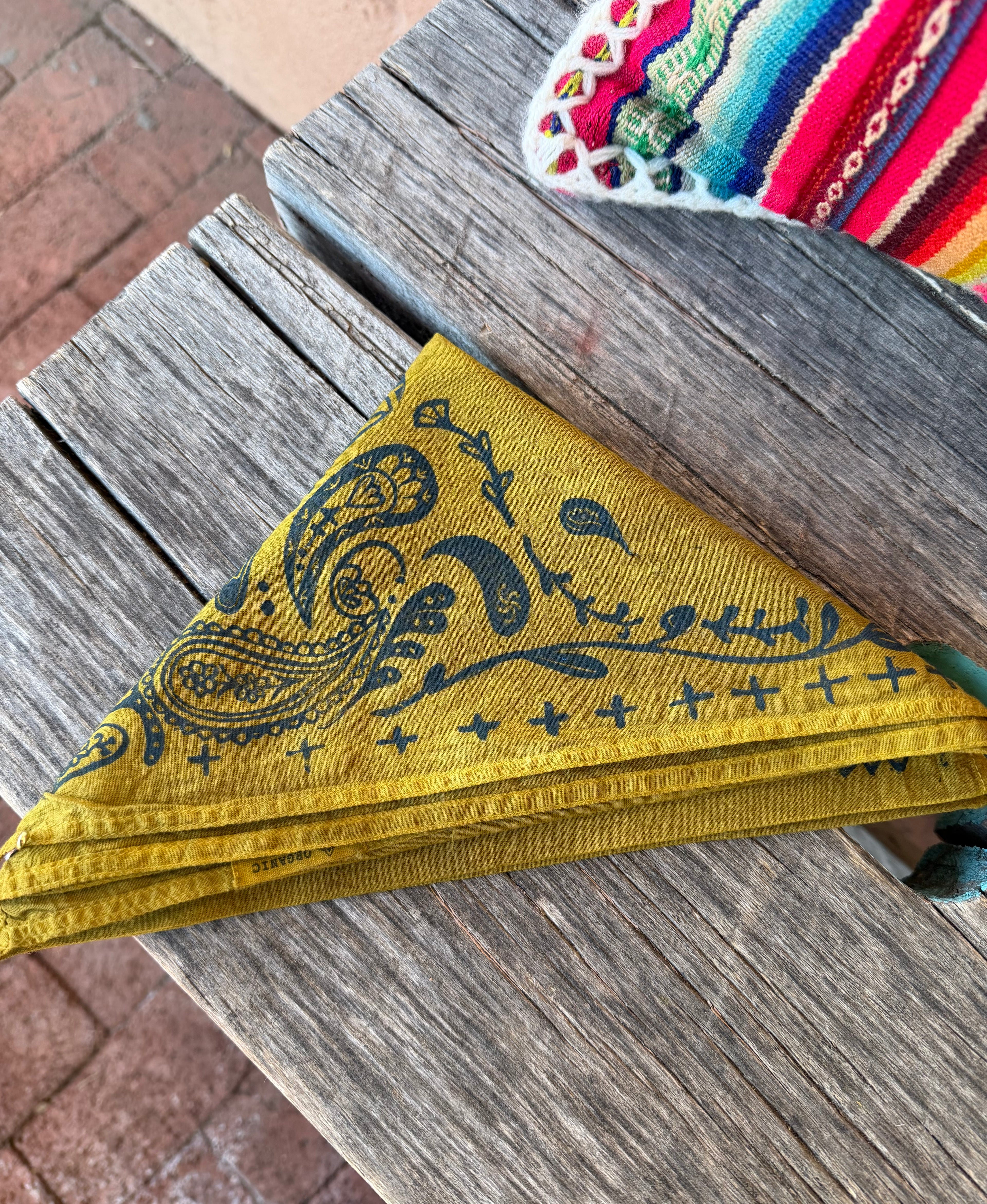 Parsley • Hand-dyed bandana • Ochre