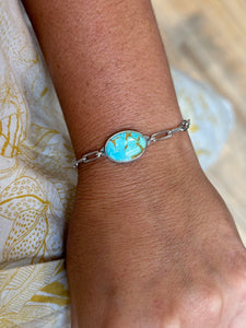 Carico Lake Turquoise and Sterling Silver Adjustable Bracelet - ready to ship