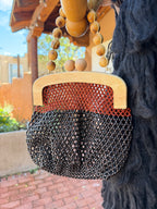Beaded handbag ~ magnetic clasp ~ Huito seed