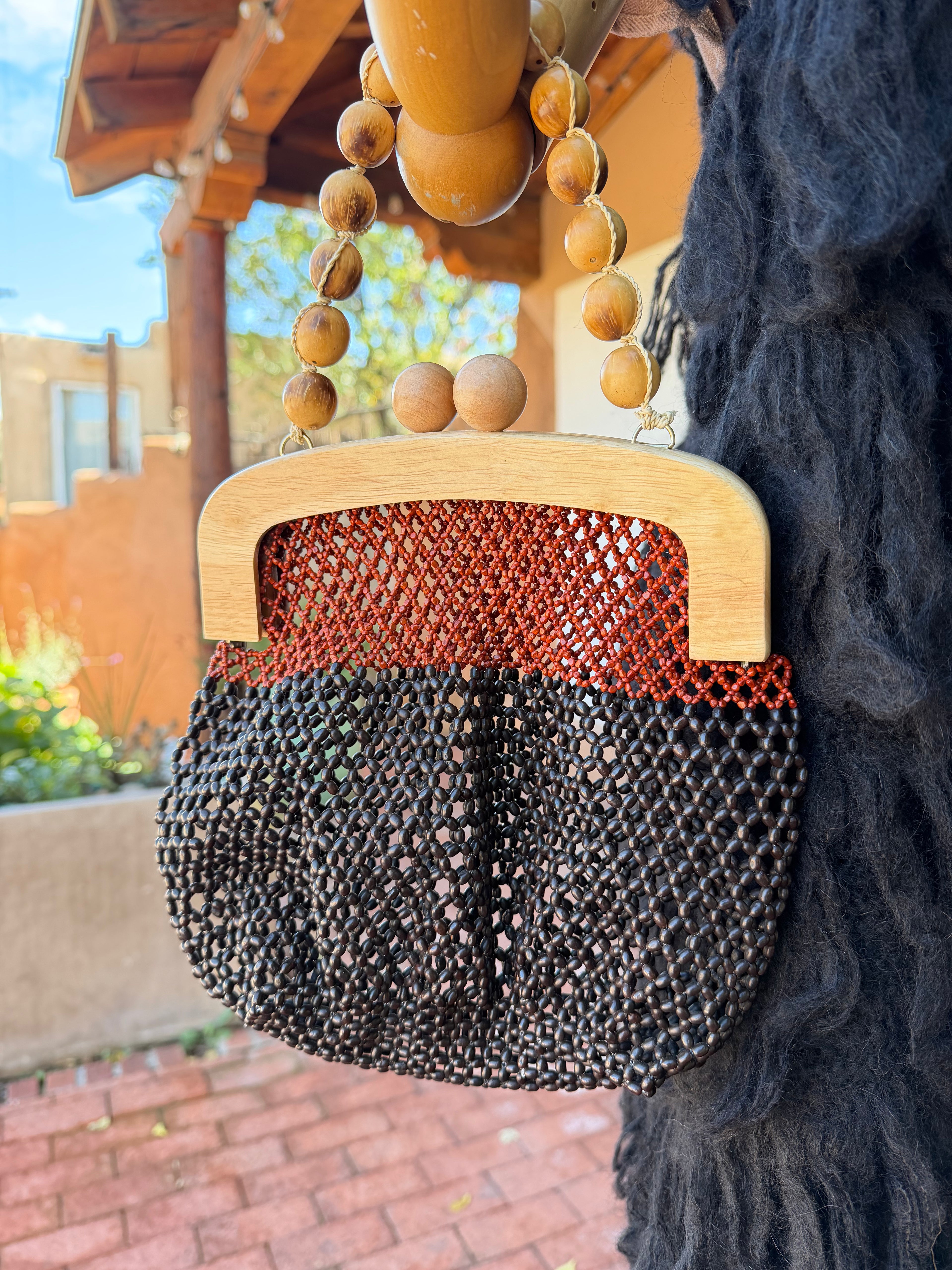Beaded handbag ~ magnetic clasp ~ Huito seed