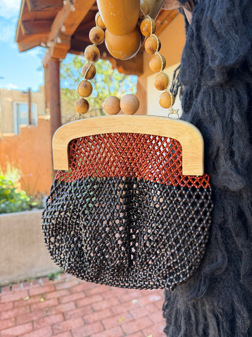 Beaded handbag ~ magnetic clasp ~ Huito seed