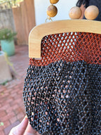 Beaded handbag ~ magnetic clasp ~ Huito seed