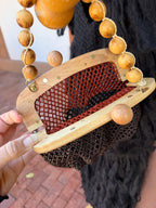 Beaded handbag ~ magnetic clasp ~ Huito seed