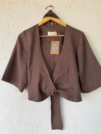 Front tie top - Linen