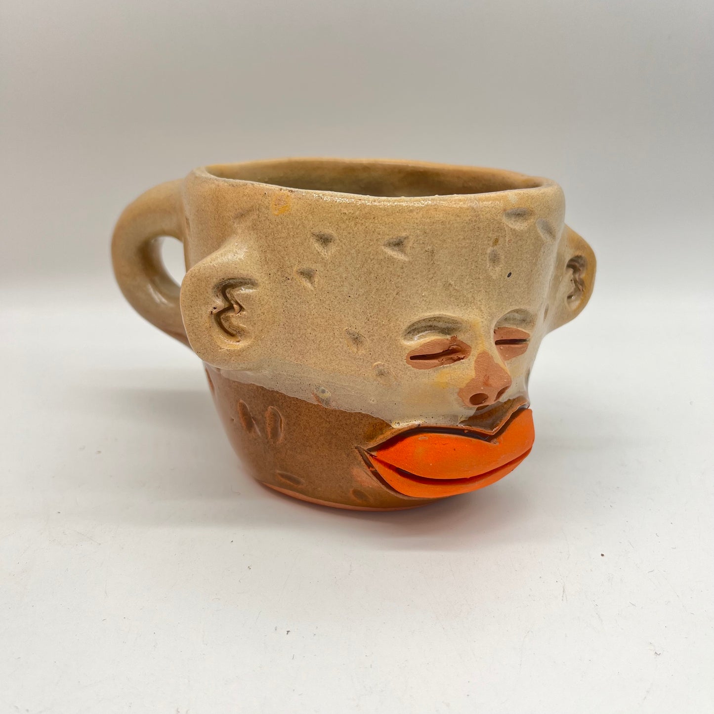 Face Mug ~ red clay