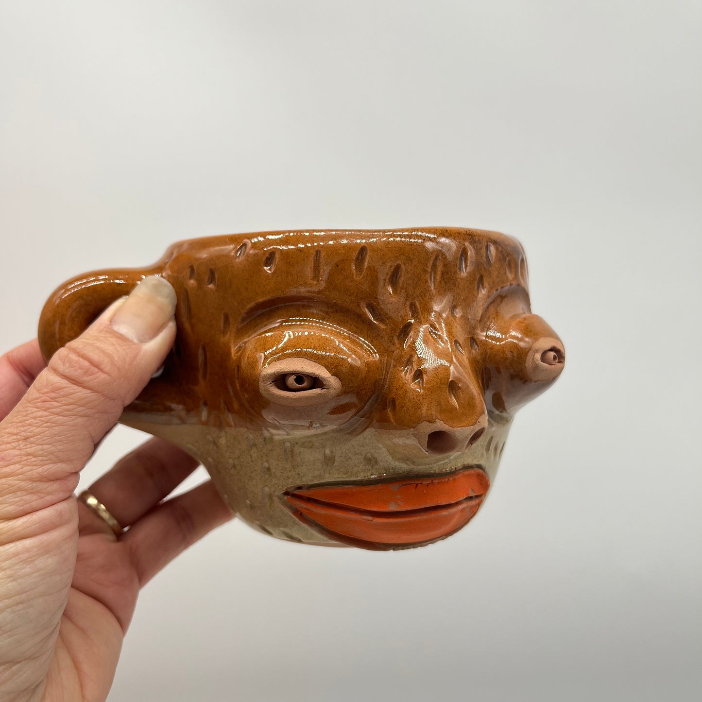 Face Mug ~ red clay