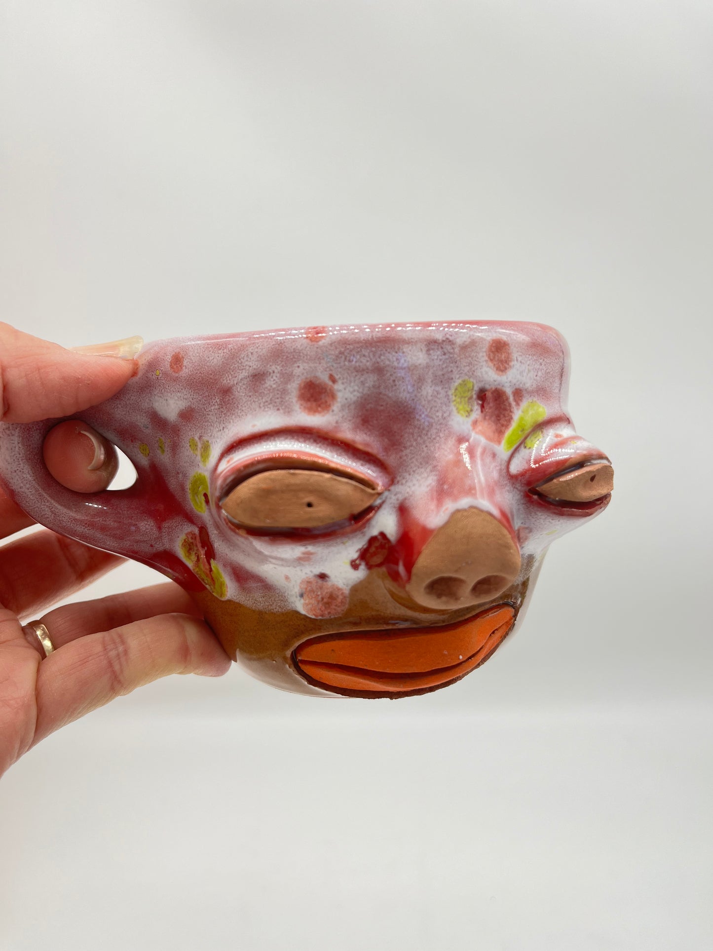 Face Mug ~ red clay