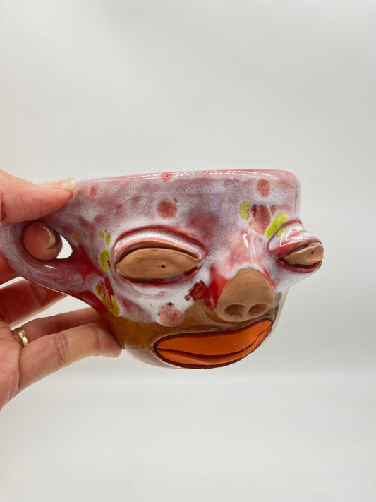 Face Mug ~ red clay