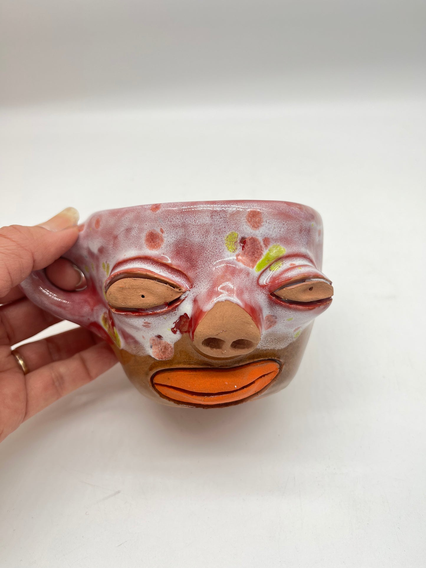 Face Mug ~ red clay