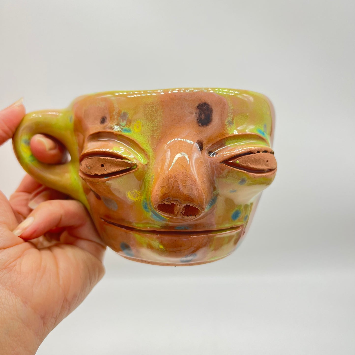 Face Mug ~ red clay