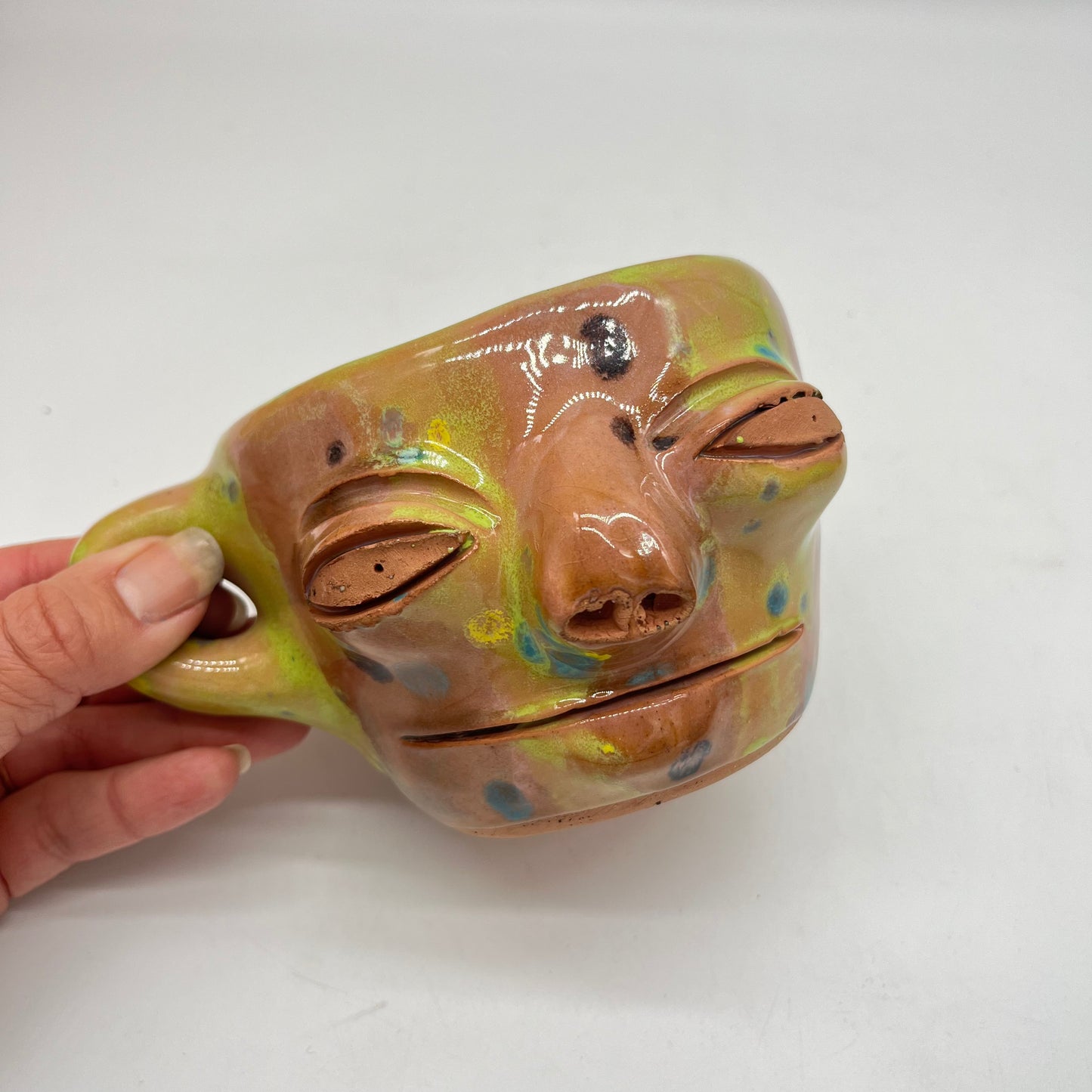 Face Mug ~ red clay