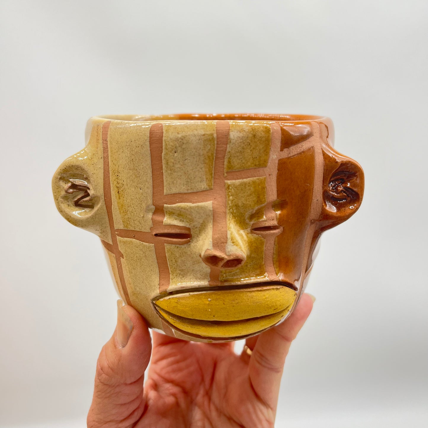 Face Mug ~ red clay