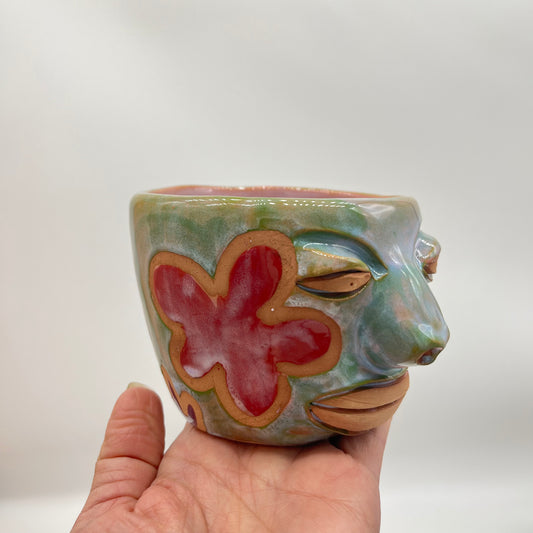 Face Mug ~ red clay