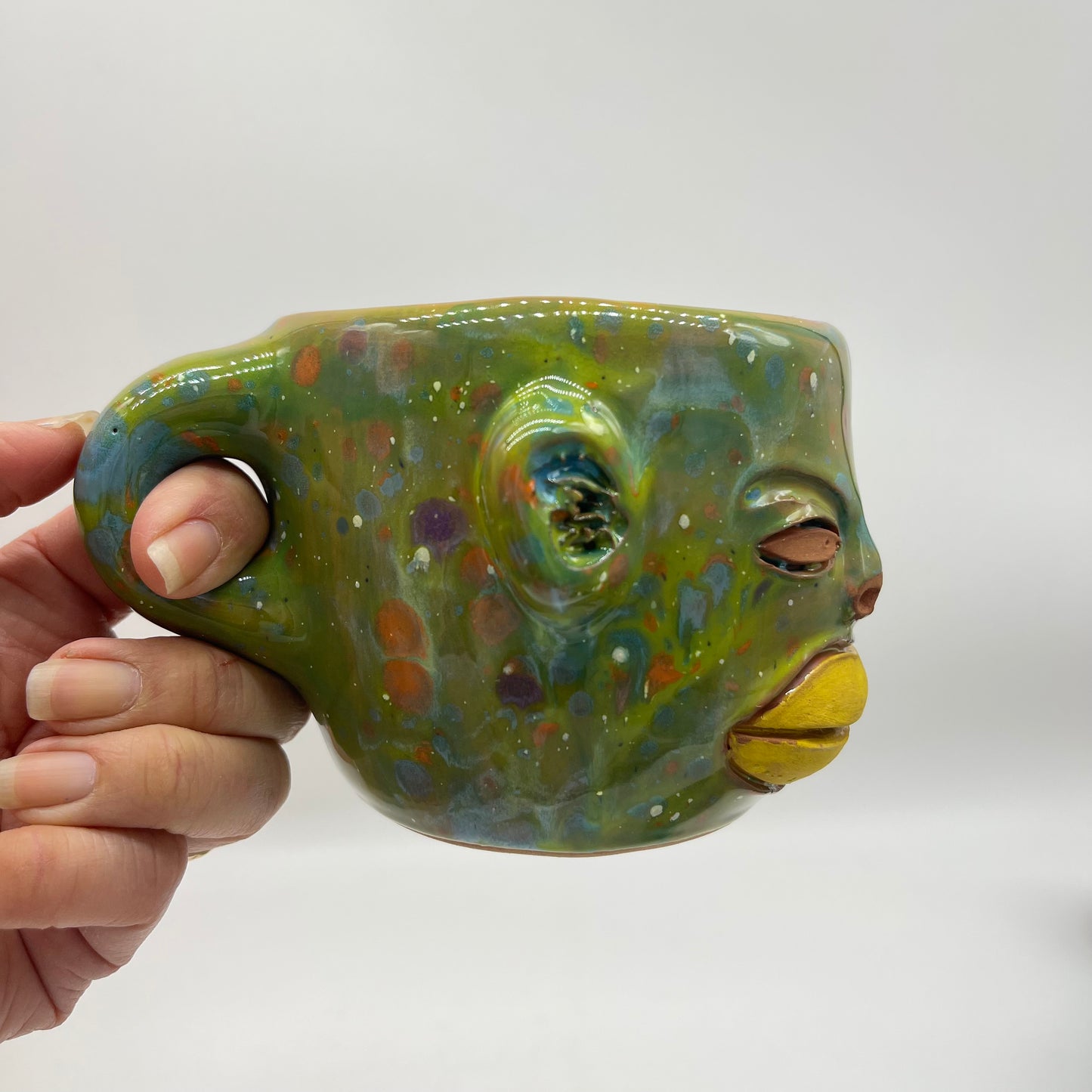 Face Mug ~ red clay