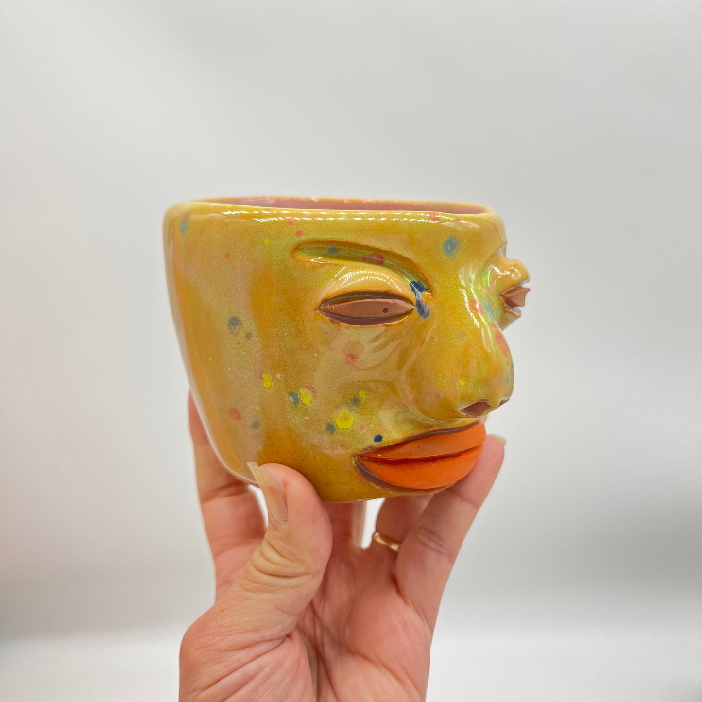 Face Mug ~ red clay