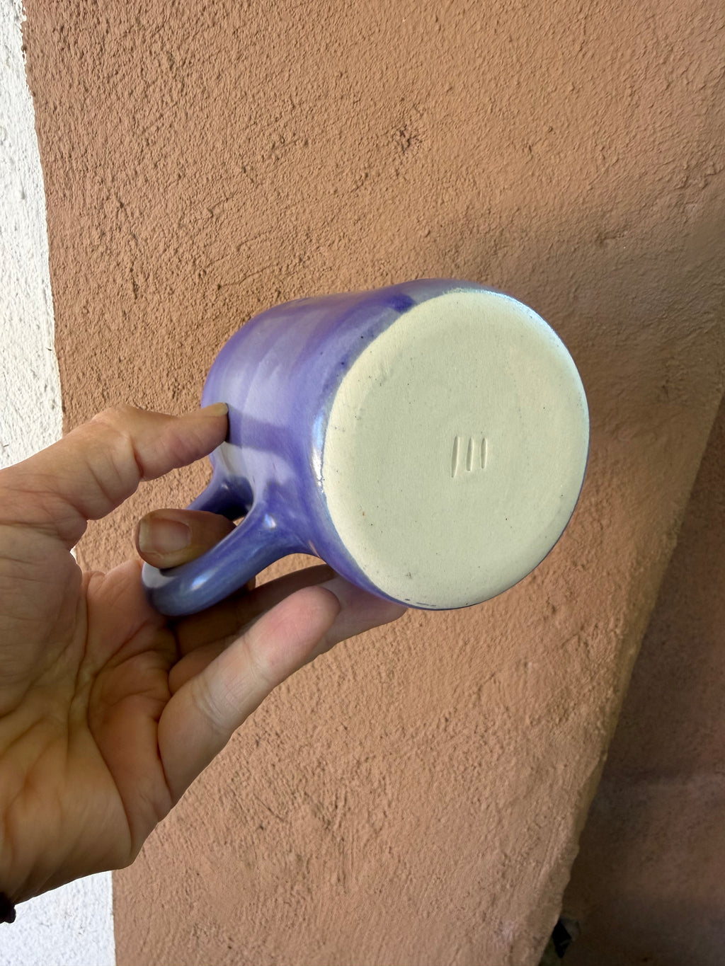 Blue mug - round handle